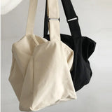 College Style Canvas Crossbody Bags for Girls Solid Women's Shoulder Bag