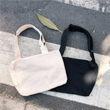 College Style Canvas Crossbody Bags for Girls Solid Women's Shoulder Bag