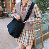 College Style Canvas Crossbody Bags for Girls Solid Women's Shoulder Bag