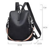 Casual Leather Backpack Waterproof Travel Rolling Backpack