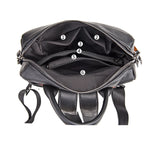Casual Leather Backpack Waterproof Travel Rolling Backpack