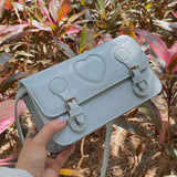 Vintage Square Shoulder Bag for Women Love Heart Clutch Handbag