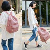 Stylish Corduroy School Backpack for Teens