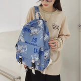 Bear Couple Backpack Student Travel Anti-Theft