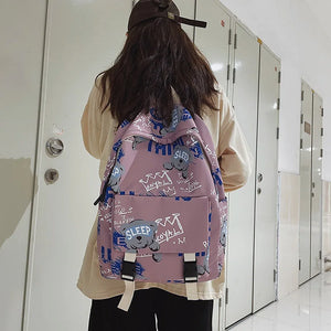 Bear Couple Backpack Student Travel Anti-Theft