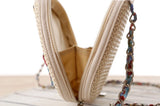 College Floral Bow Straw Bag Messenger Bag Woven Holiday Resort Beach Purse