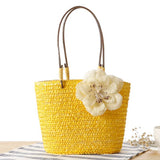 College Wind Delicate Linen Flower Bag Small Hand Bag Woven Travel