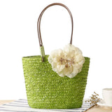 College Wind Delicate Linen Flower Bag Small Hand Bag Woven Travel