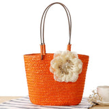 College Wind Delicate Linen Flower Bag Small Hand Bag Woven Travel