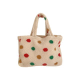 Women's Plush Shoulder Bag Faux Lamb Wool Large Shopping Bags Girls Handbags