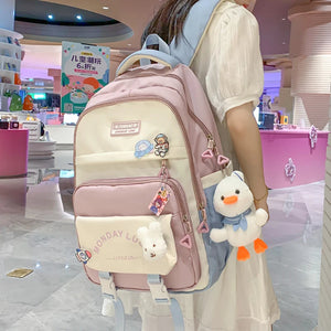 Waterproof Teen Girls Backpack Large Capacity Laptop Travel Bag