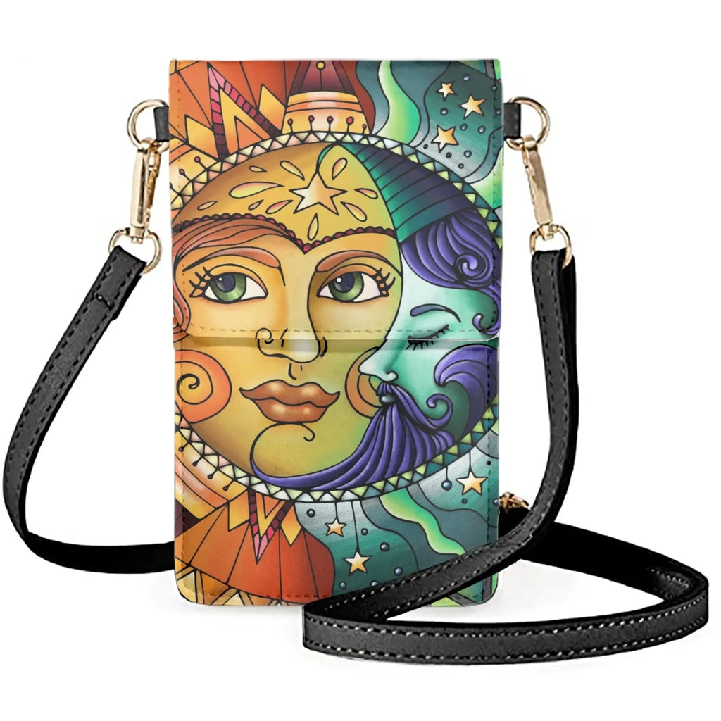 Coloranimal Moon Sun Cartoon Image Mobile Phone Bag for Women