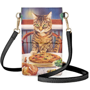 Coloranimal Cartoon Orange Cat Raccoon Cat Ladies Casual Phone Bag