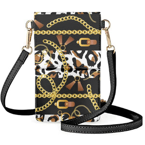 Coloranimal Chain Leopard Print Phone Bag with Shoulder Strap