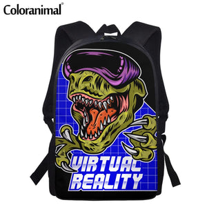 Coloranimal Dinosaur Cartoon Pattern Backpack for Kids Boys Girls