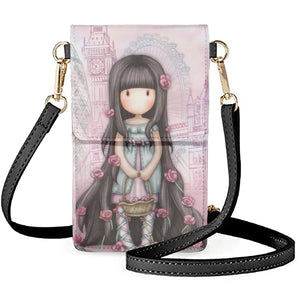 Coloranimal Doll Girl Long Hair Birthday Gift Heart Art Leather Phone Bag