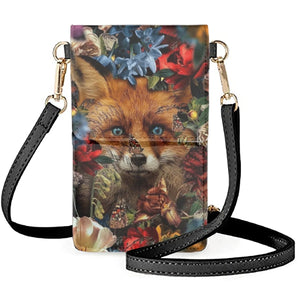 Coloranimal Fox Forest Flowers 3D Stereo Pattern Women's Crossbody Bag