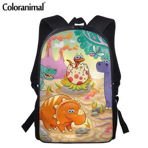 Coloranimal Dinosaur Pattern School Bag for Teenagers Boys Girls
