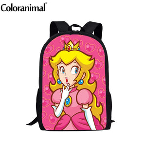 Coloranimal Princess Peach Anime Pattern Girls Backpack