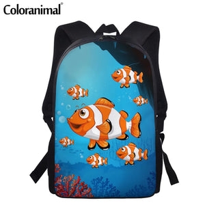 Coloranimal Seabed Fishes Pattern Teenager School Bag Large Capacity Backpack