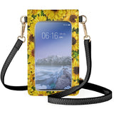 Coloranimal Sunflower American Flag Leather Phone Wallet Crossbody Bag