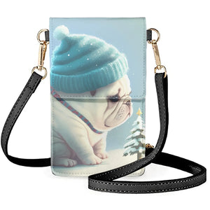 Coloranimal Pug Cartoon Animation Christmas Tree Winter Messenger Bag