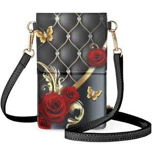 Coloranimal Rose Glass Texture Leather Messenger Bag