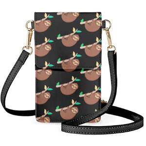 Coloranimal Sloth Cartoon Image Twig Ladies Mini Leather Wallet
