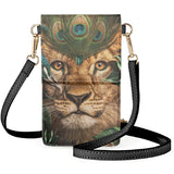 Coloranimal Lion Peacock Leather Phone Bag