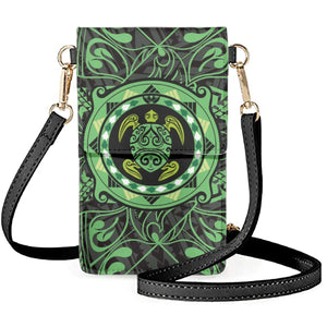 Coloranimal Turtle Print Geometric Polynesia Style Leather Texture Phone Bag