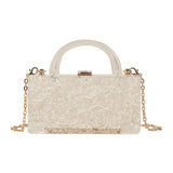 Colorful Acrylic Clutch Bag Glitter Evening Clutch With Chain