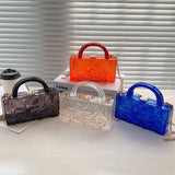 Colorful Acrylic Clutch Bag Glitter Evening Clutch With Chain