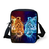 Colorful Animal Print Messenger Bag for Students Casual Ladies