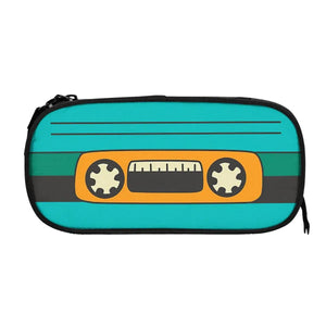 Colorful Cassette Tape Pen Box Student School Anime Zipper Pen Bag