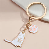 Colorful Cat Balloon Enamel Keychain Bag Charms Metal Car Keys Holder