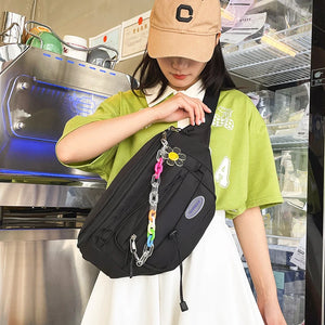 Colorful Chain Waist Bag Waterproof Nylon Fanny Pack