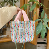 Colorful Women Shoulder Bag Soft Plush Handle Female Tote Shopping Bags