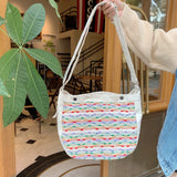 Colorful Women Shoulder Bag Soft Plush Handle Female Tote Shopping Bags