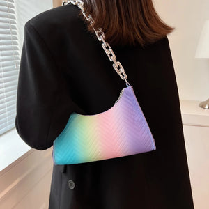 Colorful Women's Shoulder Bag Chain Party Underarm Bag for Female Small Purse