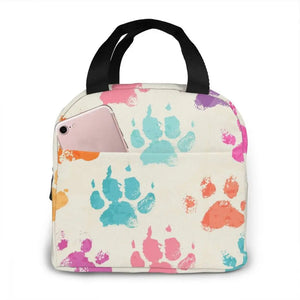Colorful Dogs Paws Cooler Lunch Box Insulated Lunch Bag Thermal Food Picnic Bags