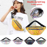 Colorful Fanny Pack Printed Waist Bag Women Girls Bum Bag Travel Belt Bag