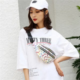 Colorful Fanny Pack Printed Waist Bag Women Girls Bum Bag Travel Belt Bag