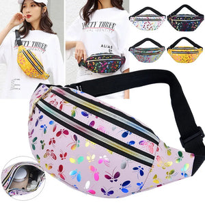 Colorful Fanny Pack Printed Waist Bag Women Girls Bum Bag Travel Belt Bag