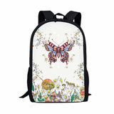 Colorful Flower Butterfly Girls School Bags Large Capacity Mochila Femenina