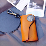 Colorful Leather Car Key Holder Housekeeper Zipper Key Case Bag Pouch Purse