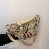 Colorful Geometric Pattern PU Leather Waist Bag Women Sport Fanny Pack