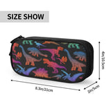 Colorful Jurassic Animals Pattern Pen Box Student School Anime Zipper Pen Bag