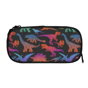 Colorful Jurassic Animals Pattern Pen Box Student School Anime Zipper Pen Bag