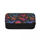 Colorful Jurassic Animals Pattern Pen Box Student School Anime Zipper Pen Bag