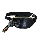 Colorful Laser Fanny Chest Bag Large Capacity Plush Pendant Women Leather Waist